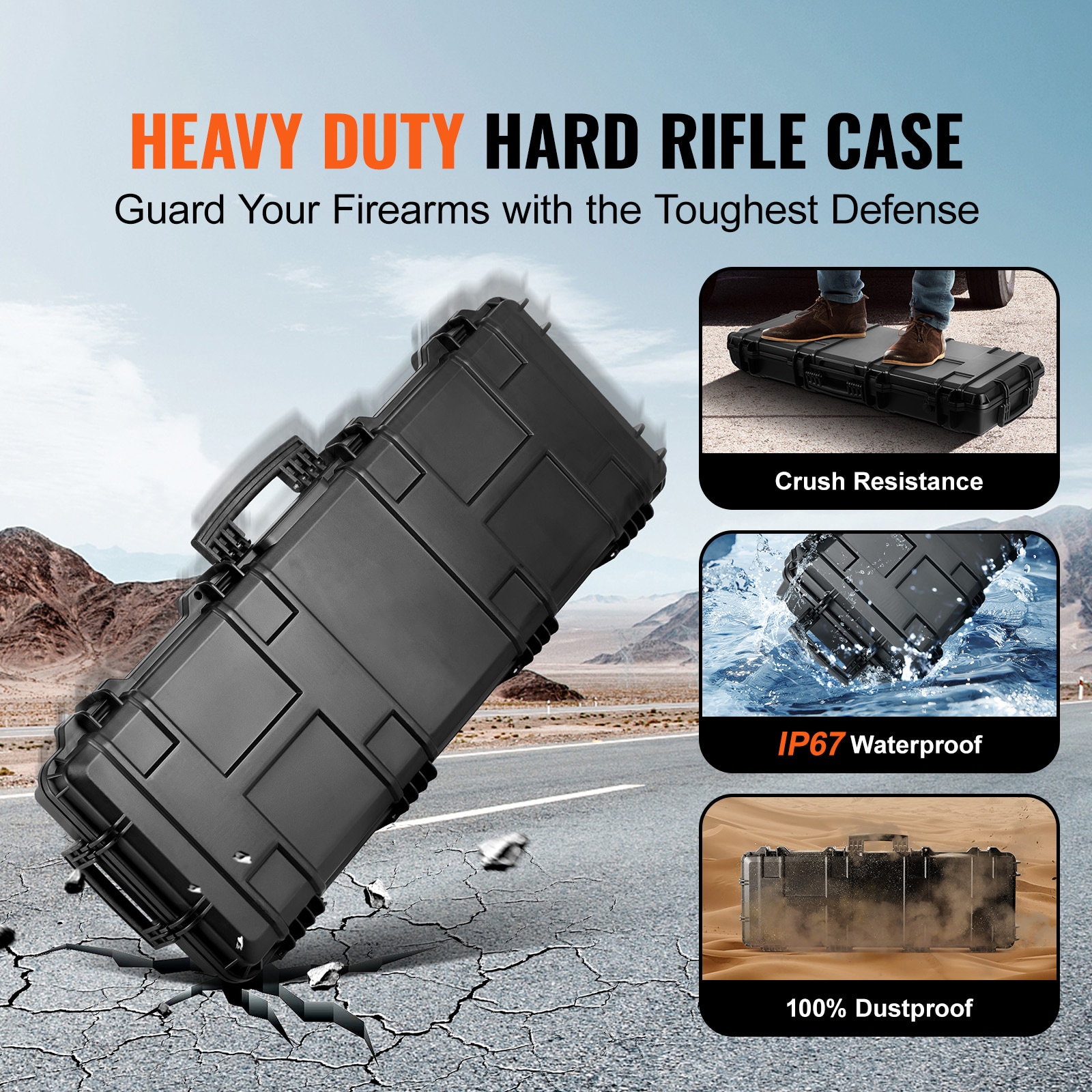 Tactical Range Case Hard Protective Storage With Wheels Waterproof_voghion.com